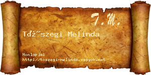 Tószegi Melinda névjegykártya