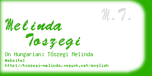 melinda toszegi business card